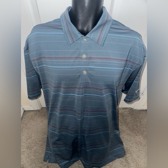 Nike Other - Men’s pre own as is Nike XL size golf polo shirt blue red striped